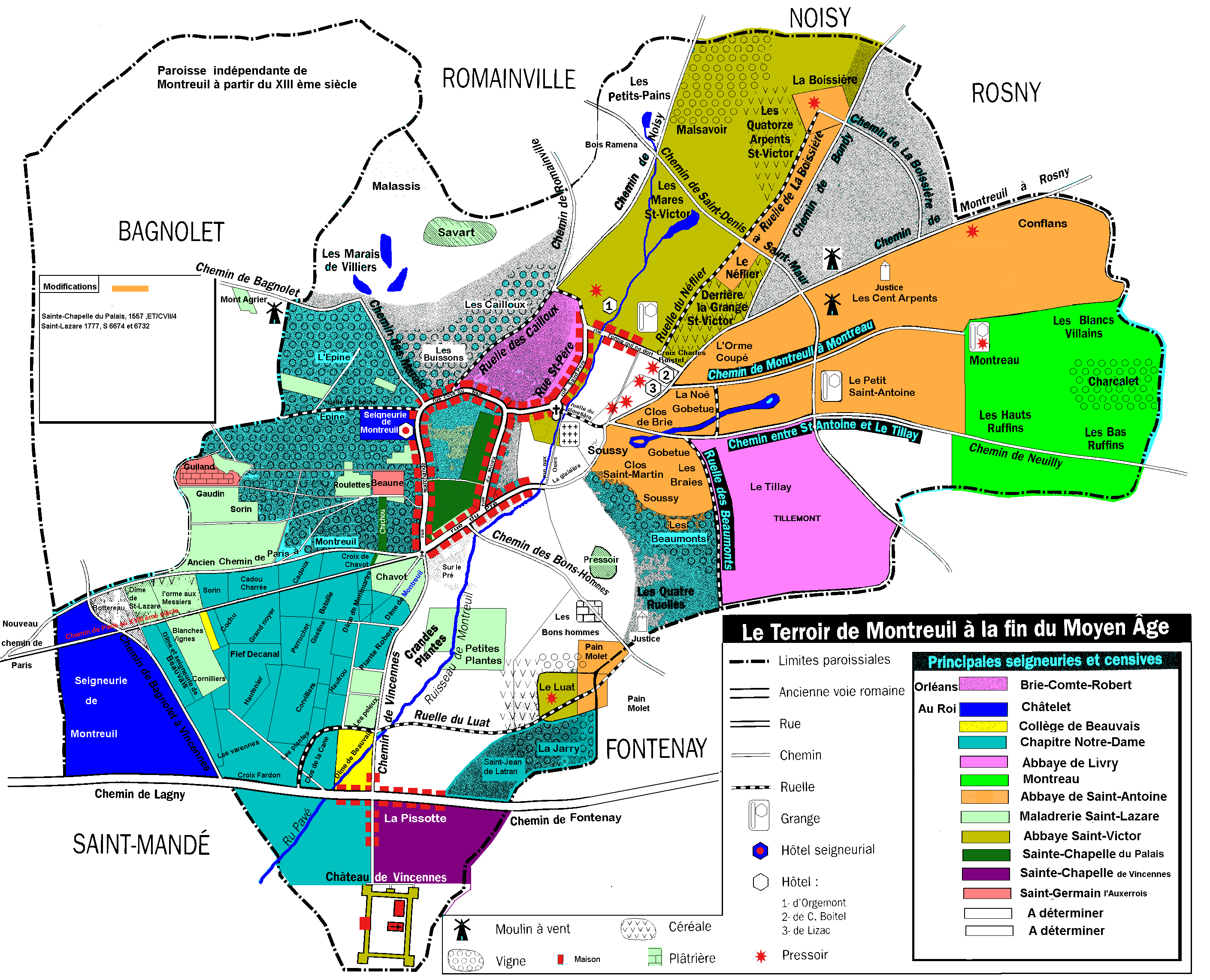 Plan du terroir de Montreuil (93)